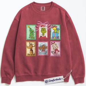The Grinch Sweatshirt, Christmas Pullover, Animated Graphic Crewneck, Christmas Comfort Colors Sweatshirt