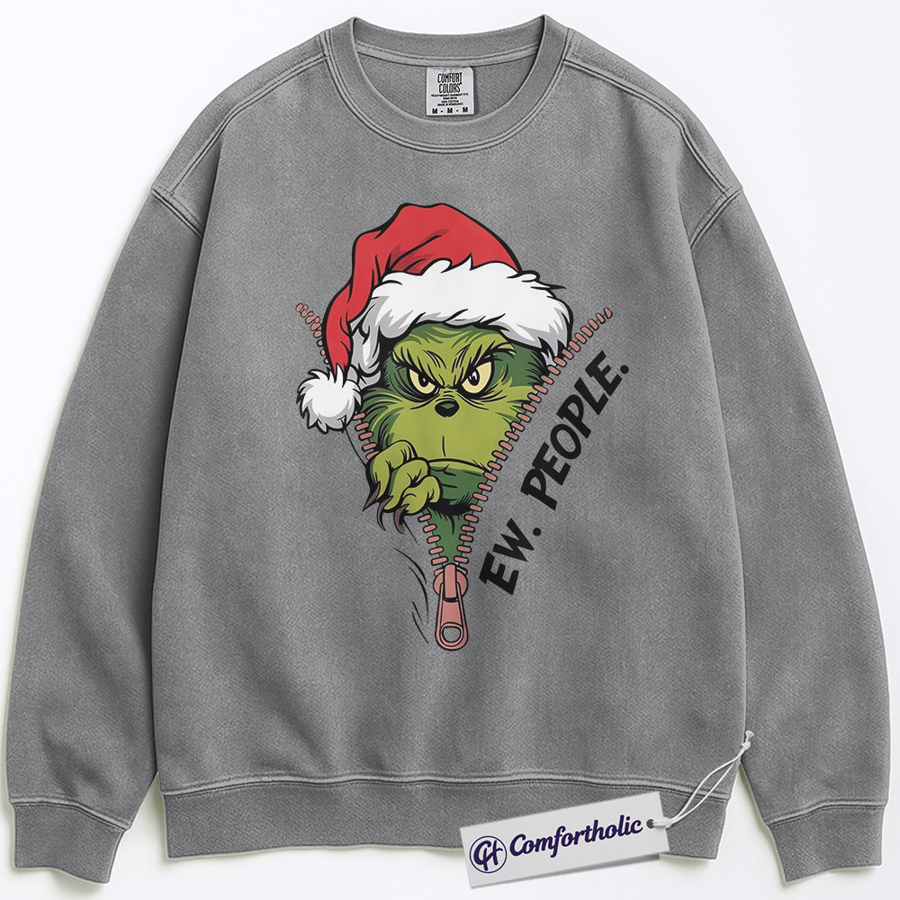 The Grinch Sweatshirt, Christmas Pullover, Animated Graphic Crewneck, Christmas Comfort Colors Sweatshirt - Image 2