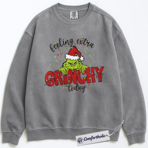 Alternative view of The Grinch Sweatshirt, Christmas Pullover, Animated Graphic Crewneck, Christmas Comfort Colors Sweatshirt