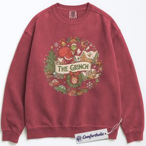 The Grinch Sweatshirt, Christmas Pullover, Animated Graphic Crewneck, Christmas Comfort Colors Sweatshirt