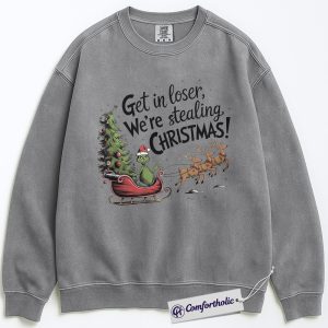 Alternative view of The Grinch Sweatshirt, Christmas Pullover, Animated Graphic Crewneck, Christmas Comfort Colors Sweatshirt
