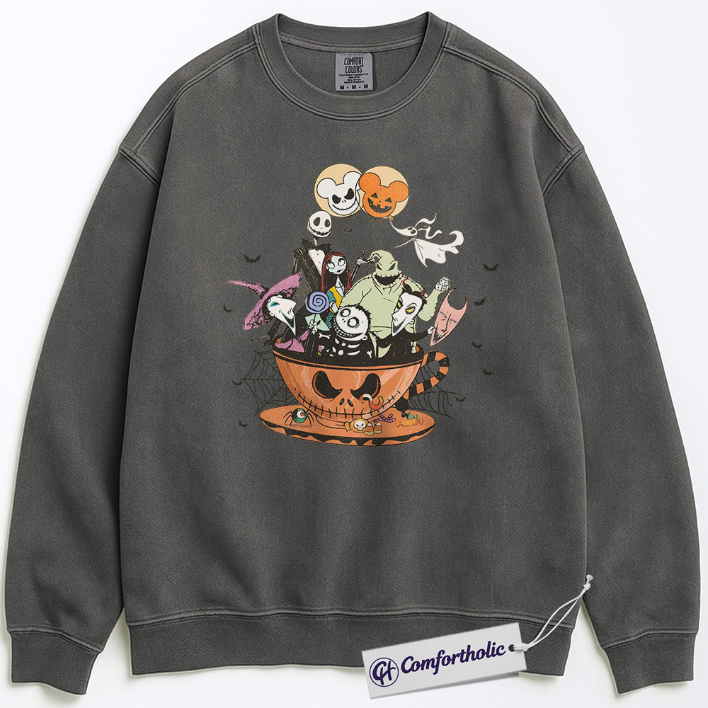 The Nightmare Before Christmas Sweatshirt, Christmas Pullover, Animated Graphic Crewneck, Christmas Comfort Colors Sweatshirt - Image 3