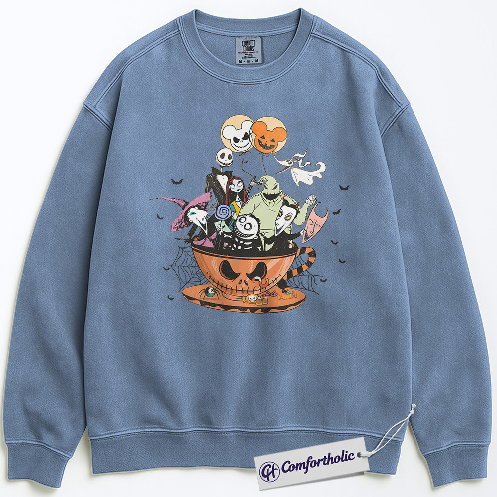 The Nightmare Before Christmas Sweatshirt, Christmas Pullover, Animated Graphic Crewneck, Christmas Comfort Colors Sweatshirt - Image 4