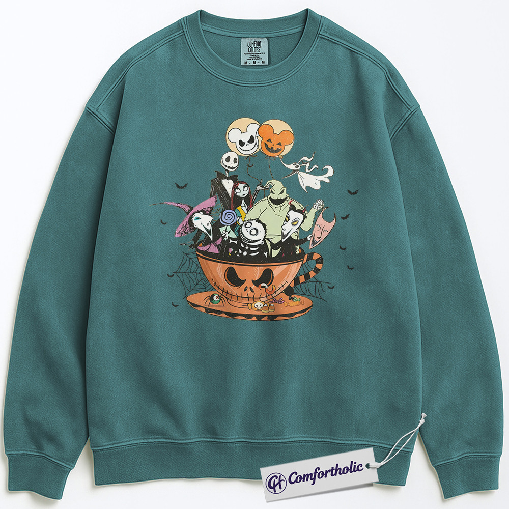The Nightmare Before Christmas Sweatshirt, Christmas Pullover, Animated Graphic Crewneck, Christmas Comfort Colors Sweatshirt - Image 6