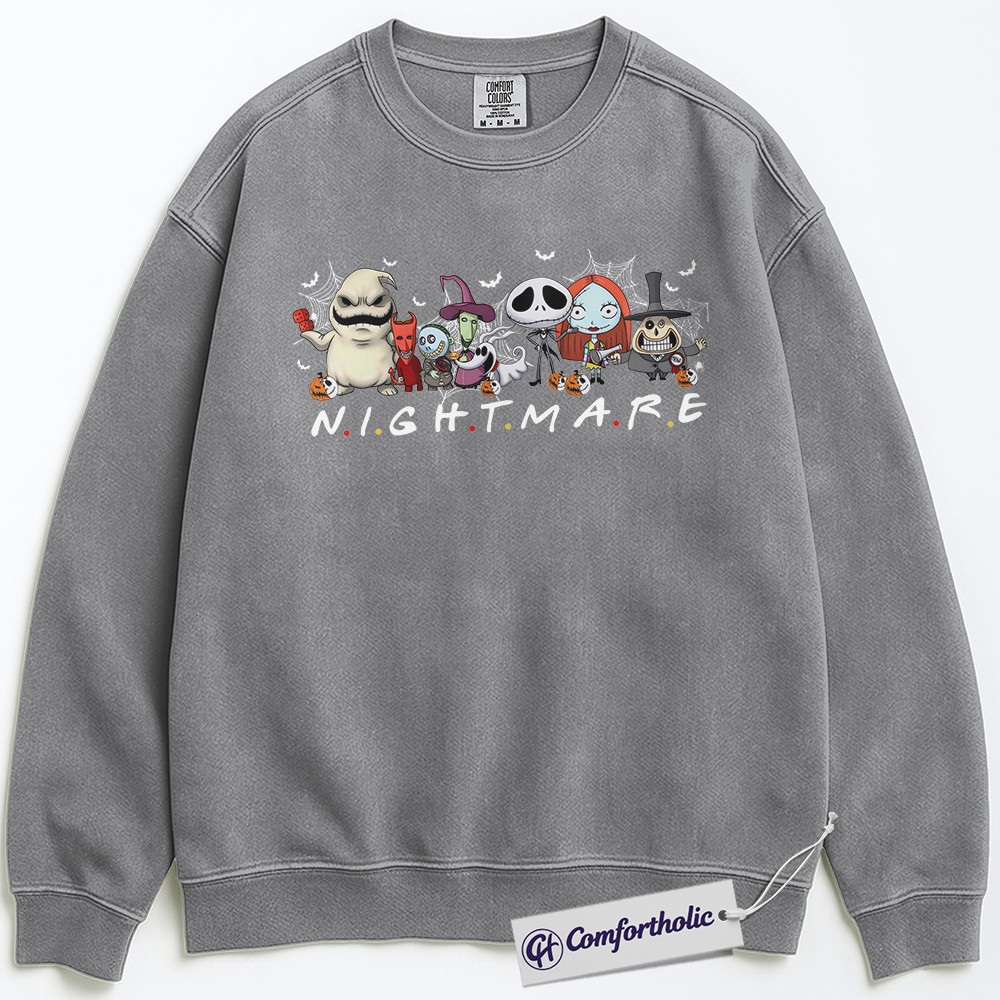 The Nightmare Before Christmas Sweatshirt, Christmas Pullover, Animated Graphic Crewneck, Christmas Comfort Colors Sweatshirt - Image 2