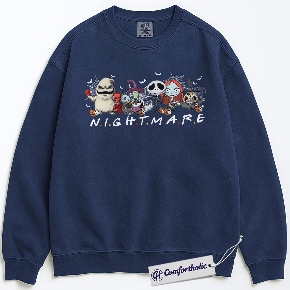 The Nightmare Before Christmas Sweatshirt, Christmas Pullover, Animated Graphic Crewneck, Christmas Comfort Colors Sweatshirt - Image 4
