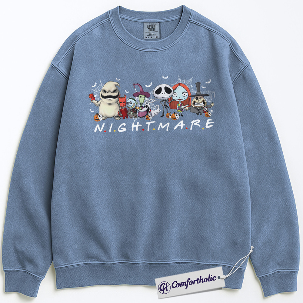 The Nightmare Before Christmas Sweatshirt, Christmas Pullover, Animated Graphic Crewneck, Christmas Comfort Colors Sweatshirt - Image 5