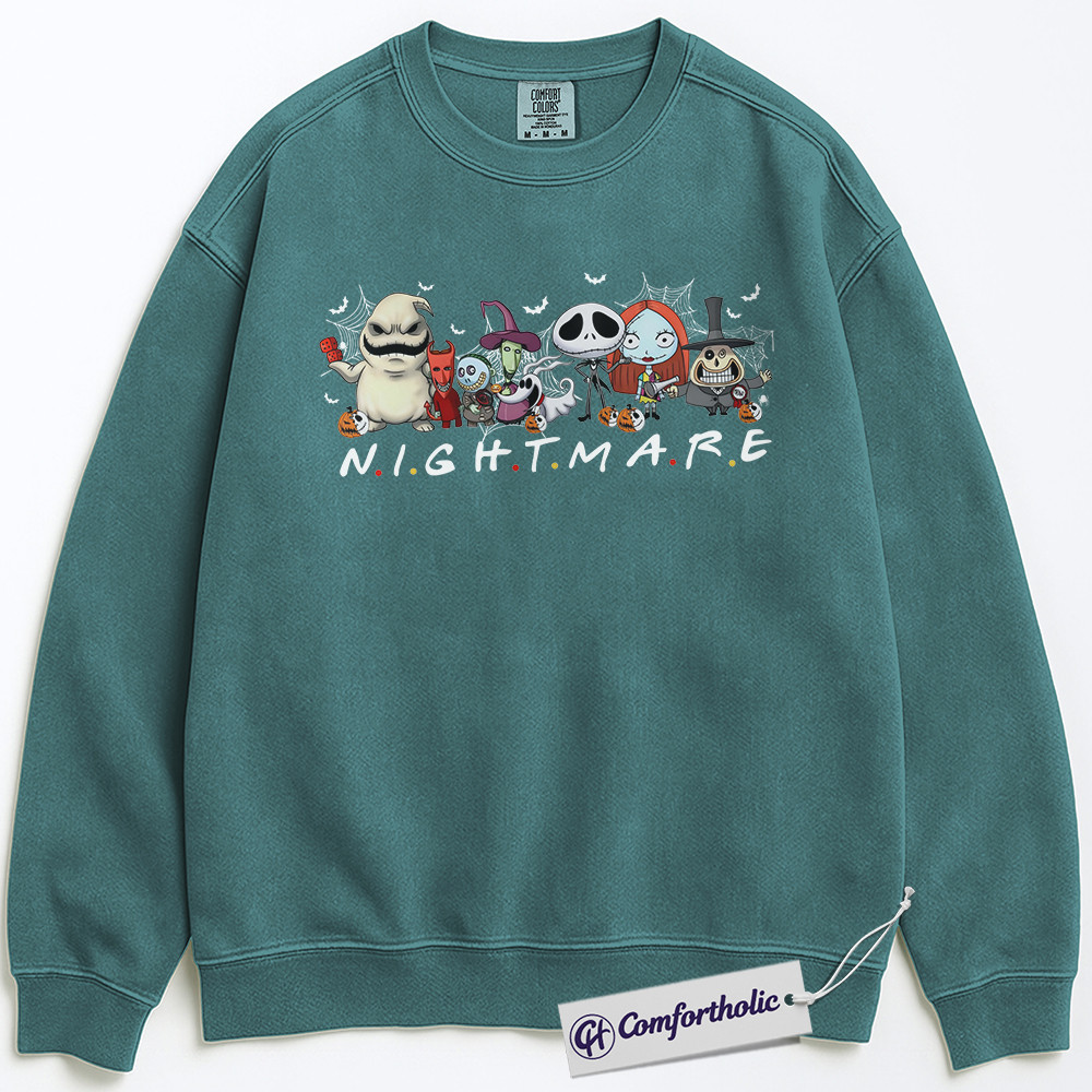 The Nightmare Before Christmas Sweatshirt, Christmas Pullover, Animated Graphic Crewneck, Christmas Comfort Colors Sweatshirt