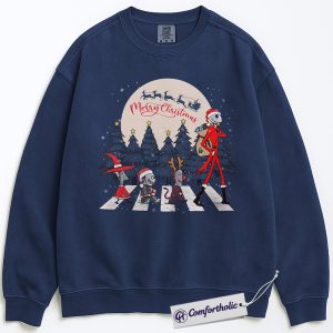 Alternative view of The Nightmare Before Christmas Sweatshirt, Christmas Pullover, Animated Graphic Crewneck, Christmas Comfort Colors Sweatshirt