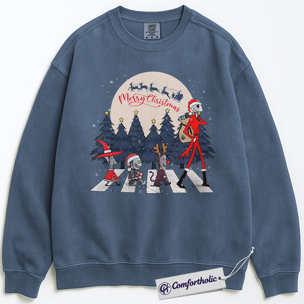 The Nightmare Before Christmas Sweatshirt, Christmas Pullover, Animated Graphic Crewneck, Christmas Comfort Colors Sweatshirt