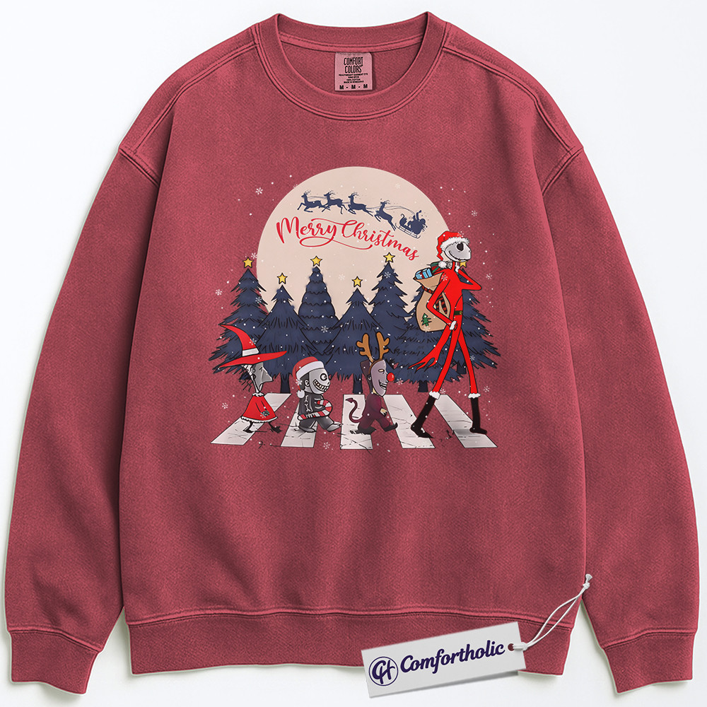 The Nightmare Before Christmas Sweatshirt, Christmas Pullover, Animated Graphic Crewneck, Christmas Comfort Colors Sweatshirt - Image 9