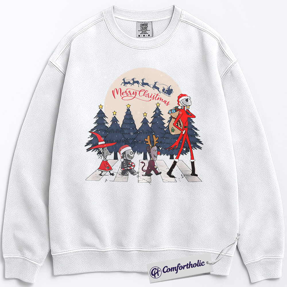 The Nightmare Before Christmas Sweatshirt, Christmas Pullover, Animated Graphic Crewneck, Christmas Comfort Colors Sweatshirt - Image 3