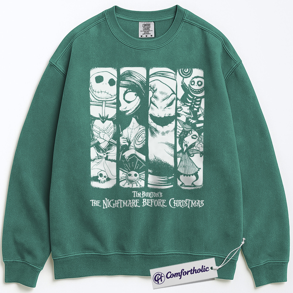 The Nightmare Before Christmas Sweatshirt, Christmas Pullover, Animated Graphic Crewneck, Christmas Comfort Colors Sweatshirt - Image 5