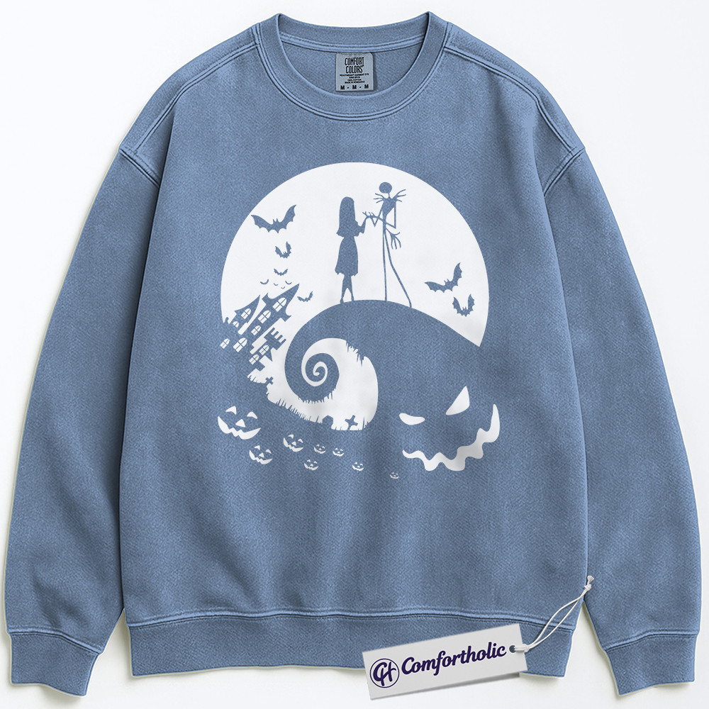 The Nightmare Before Christmas Sweatshirt, Christmas Pullover, Animated Graphic Crewneck, Christmas Comfort Colors Sweatshirt - Image 4