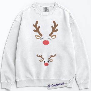 Pregnancy Christmas Sweatshirt, Reindeer Maternity Holiday Pullover, Funny Pregnancy Announcement Graphic Sweatshirt, Cute Expecting Mom Gift for Christmas, Christmas Comfort Colors Sweatshirt