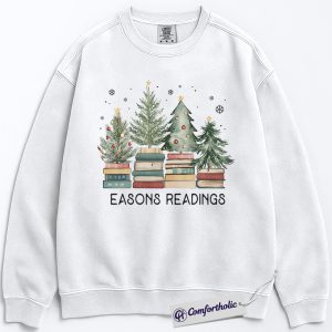 Alternative view of Seasons Readings Sweatshirt, Book Lover Christmas Pullover, Funny Holiday Reading Graphic Sweatshirt, Cute Gift for Readers and Librarians, Christmas Comfort Colors Sweatshirt