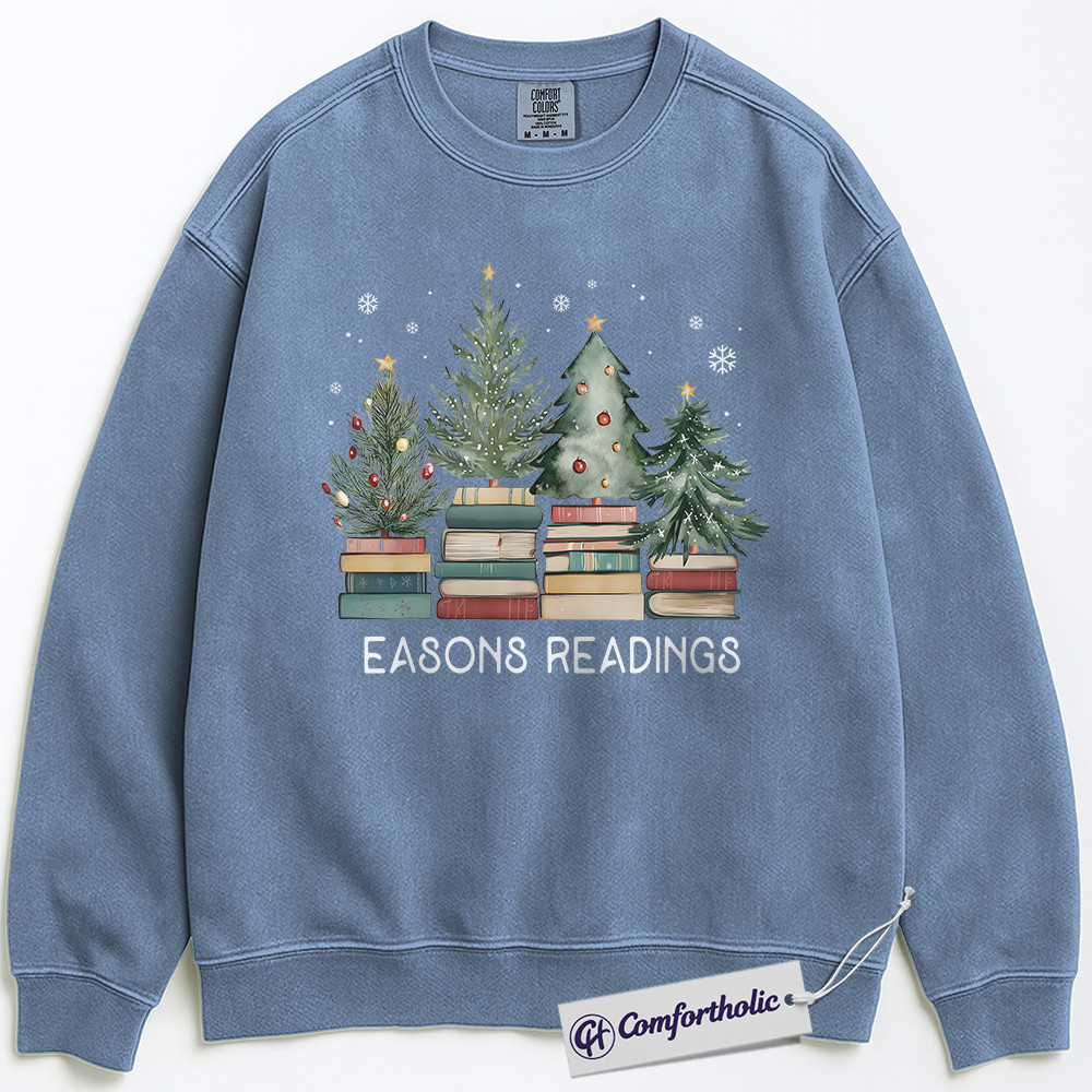 Seasons Readings Crewneck, Book Lover Christmas Sweatshirt, Funny Holiday Reading Graphic Pullover, Cute Gift for Readers & Librarians, Christmas Comfort Colors Sweatshirt - Image 4