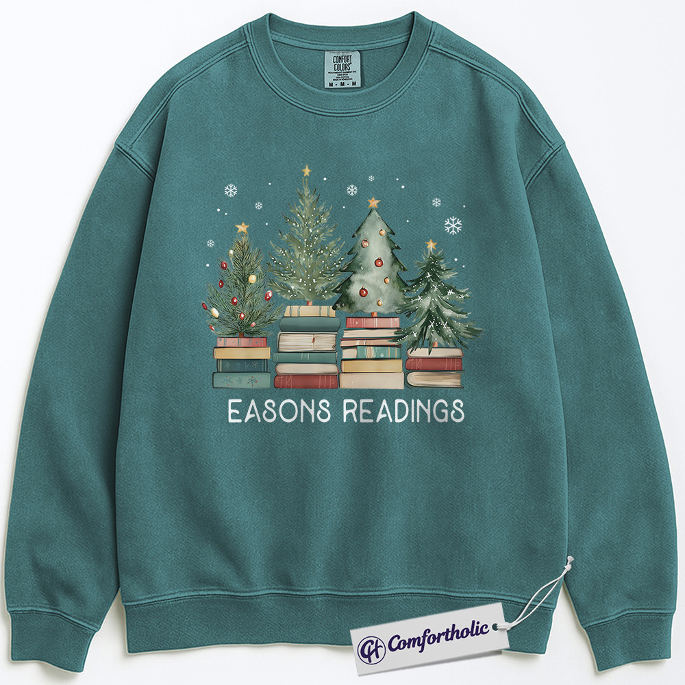 Seasons Readings Crewneck, Book Lover Christmas Sweatshirt, Funny Holiday Reading Graphic Pullover, Cute Gift for Readers & Librarians, Christmas Comfort Colors Sweatshirt - Image 6