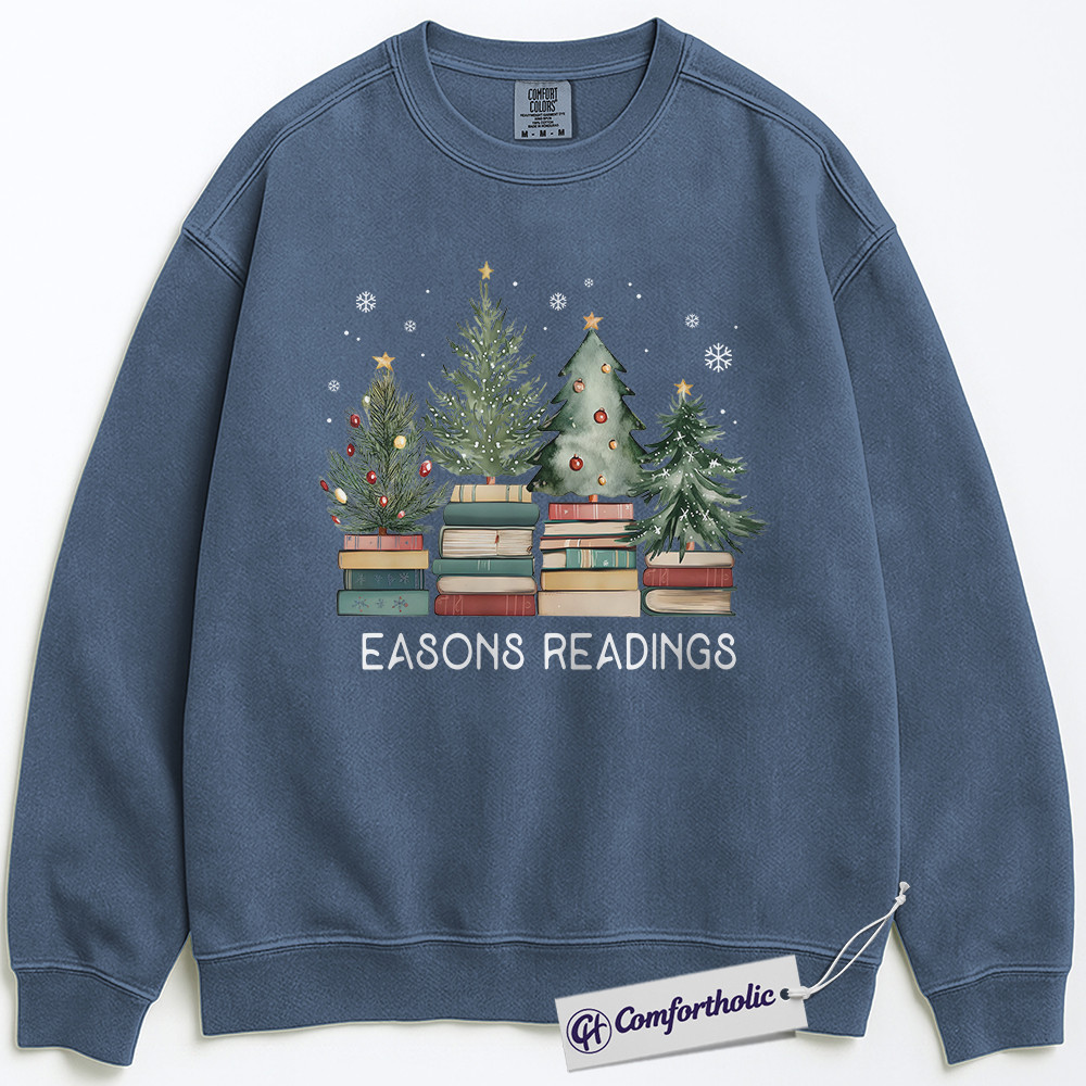 Seasons Readings Crewneck, Book Lover Christmas Sweatshirt, Funny Holiday Reading Graphic Pullover, Cute Gift for Readers & Librarians, Christmas Comfort Colors Sweatshirt - Image 7