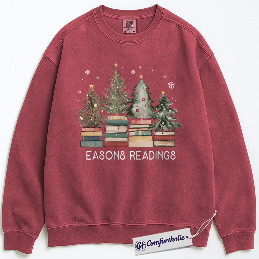 Seasons Readings Crewneck, Book Lover Christmas Sweatshirt, Funny Holiday Reading Graphic Pullover, Cute Gift for Readers & Librarians, Christmas Comfort Colors Sweatshirt - Image 8