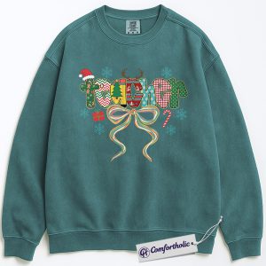 Alternative view of Teacher Christmas Sweatshirt, Holiday Teacher Pullover, Cute Festive School Graphic Sweatshirt, Christmas Gift for Teachers, Christmas Comfort Colors Sweatshirt