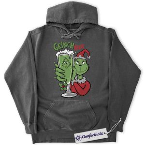 Alternative view of The Grinch Hoodie, Christmas Hoodie, Animated Graphic Pullover, Christmas Comfort Colors Hoodie