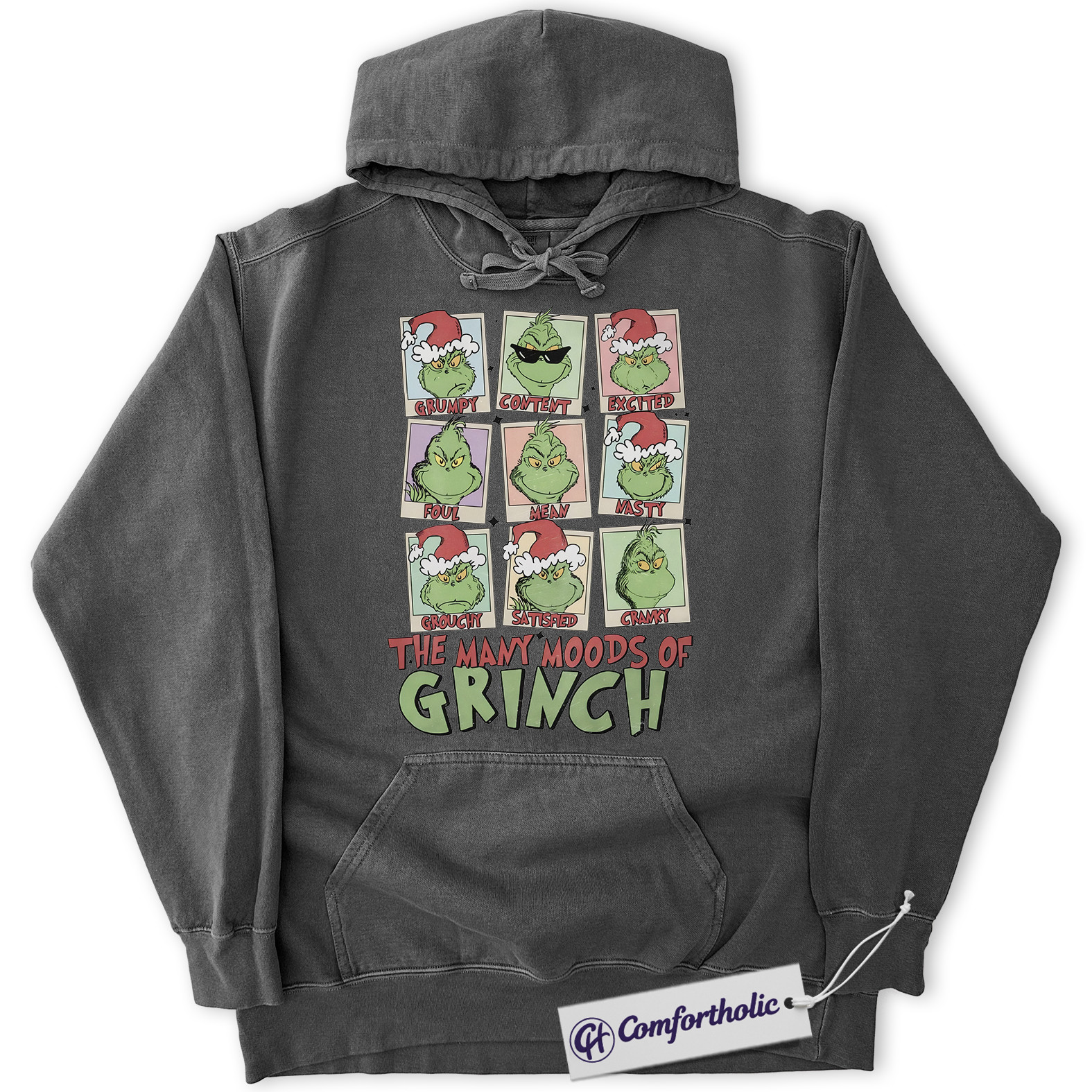 The Grinch Hoodie, Christmas Hoodie, Animated Graphic Pullover, Christmas Comfort Colors Hoodie - Image 2