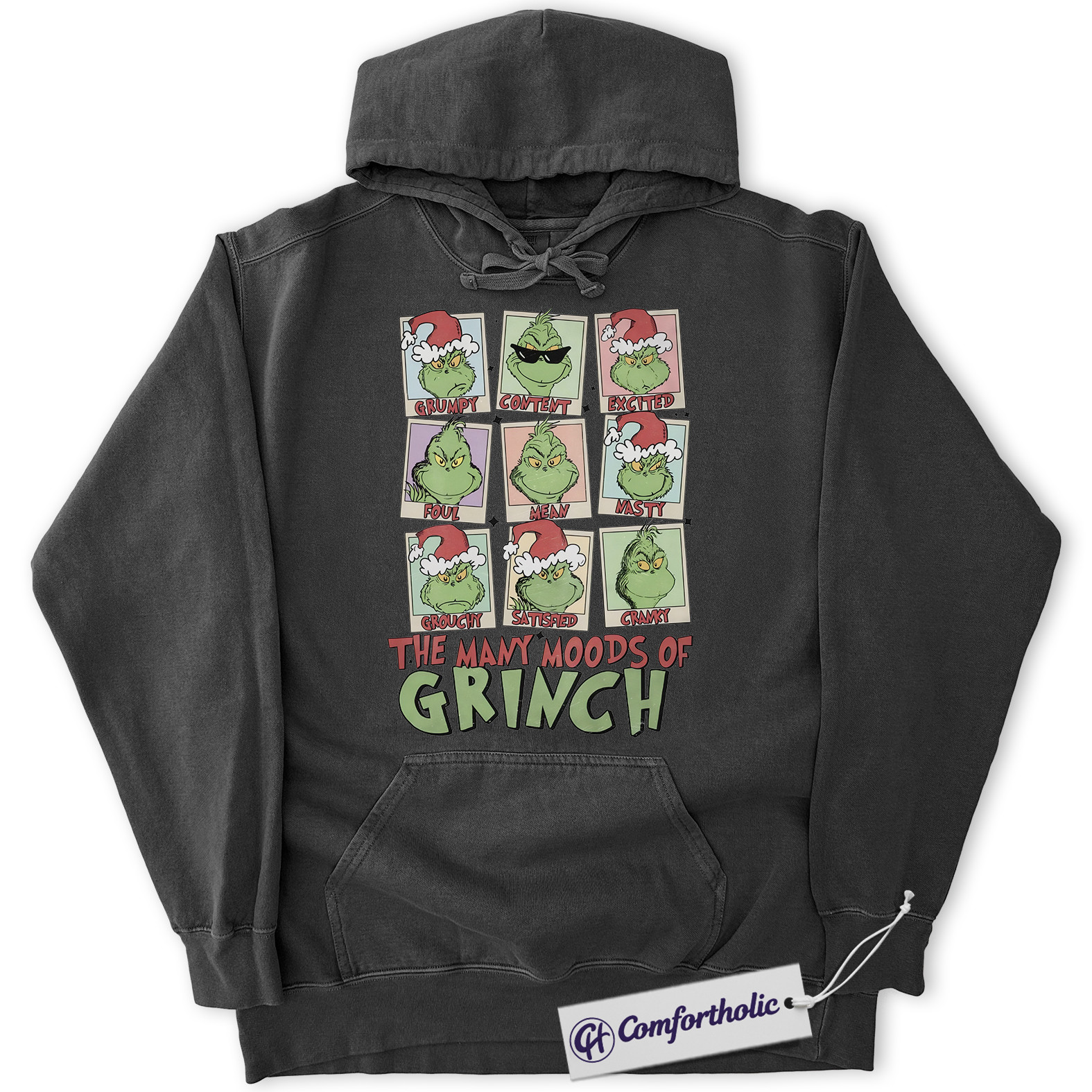 The Grinch Hoodie, Christmas Hoodie, Animated Graphic Pullover, Christmas Comfort Colors Hoodie - Image 3