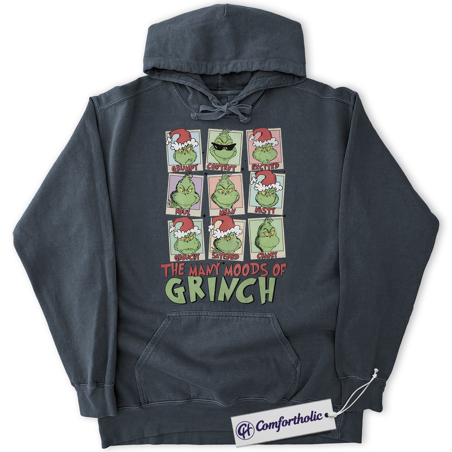 The Grinch Hoodie, Christmas Hoodie, Animated Graphic Pullover, Christmas Comfort Colors Hoodie - Image 5