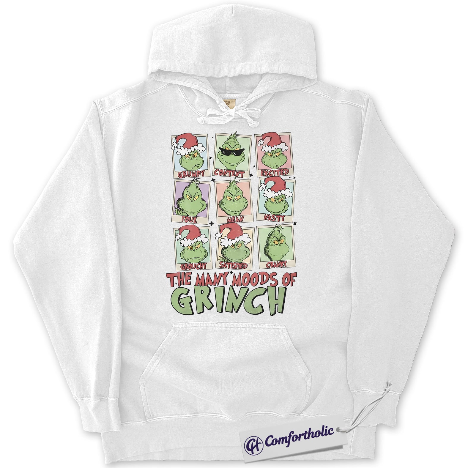 The Grinch Hoodie, Christmas Hoodie, Animated Graphic Pullover, Christmas Comfort Colors Hoodie