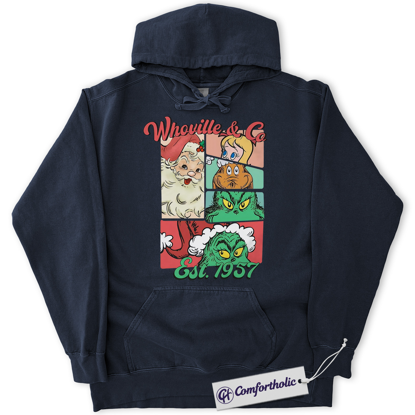 The Grinch Hoodie, Christmas Hoodie, Animated Graphic Pullover, Christmas Comfort Colors Hoodie - Image 5