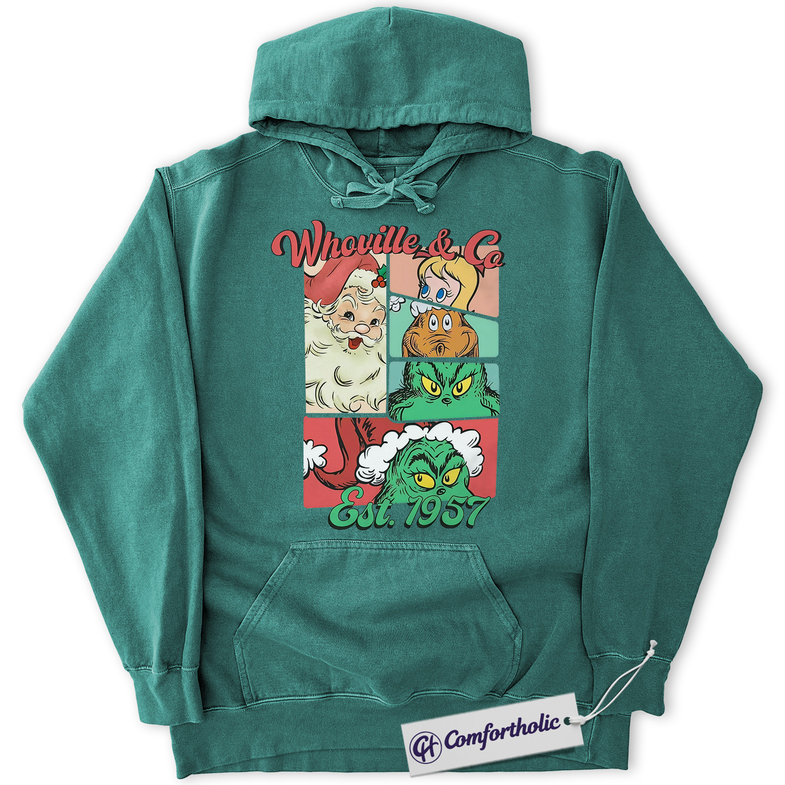 The Grinch Hoodie, Christmas Hoodie, Animated Graphic Pullover, Christmas Comfort Colors Hoodie - Image 8