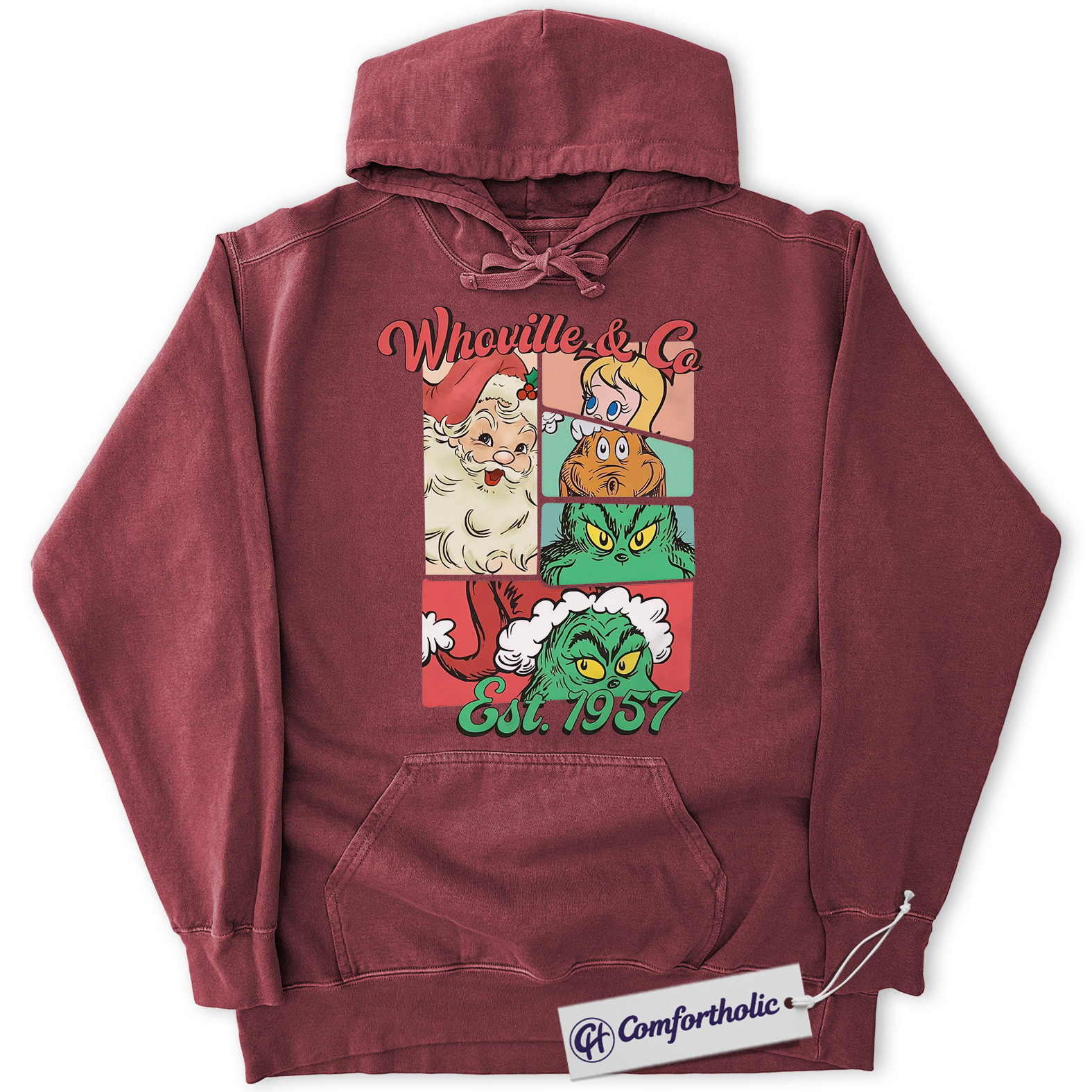 The Grinch Hoodie, Christmas Hoodie, Animated Graphic Pullover, Christmas Comfort Colors Hoodie - Image 9