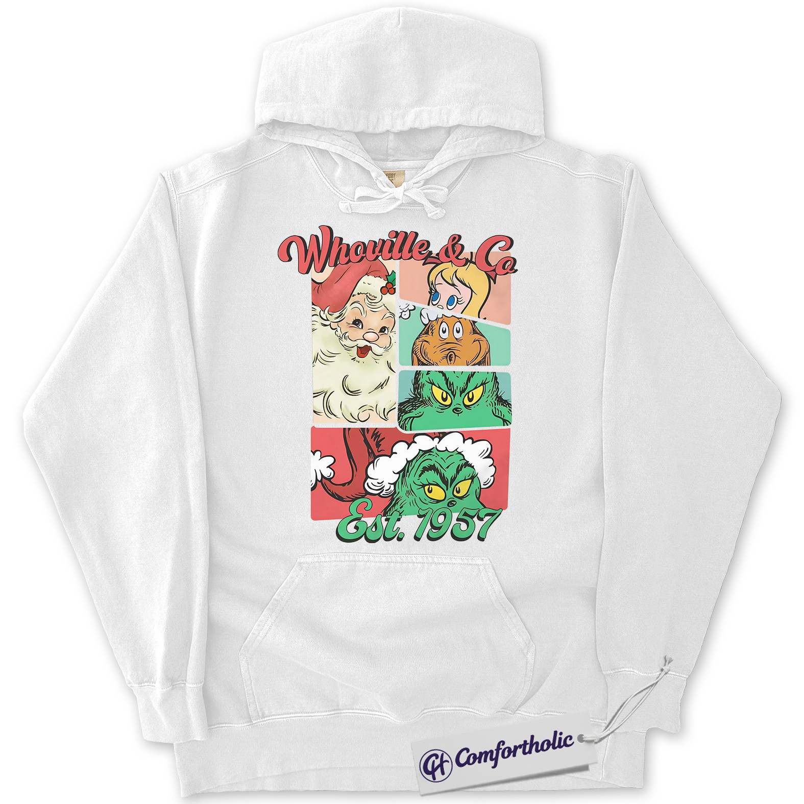 The Grinch Hoodie, Christmas Hoodie, Animated Graphic Pullover, Christmas Comfort Colors Hoodie - Image 2