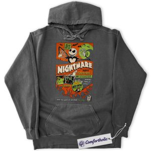 Alternative view of The Nightmare Before Christmas Hoodie, Animated Graphic Pullover, Comfort Colors Hoodie