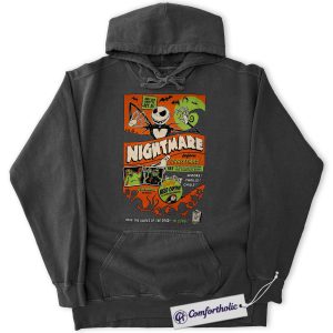 The Nightmare Before Christmas Hoodie, Animated Graphic Pullover, Comfort Colors Hoodie