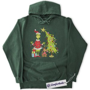 The Grinch Hoodie, Christmas Hoodie, Animated Graphic Pullover, Christmas Comfort Colors Hoodie
