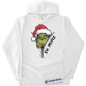 Alternative view of The Grinch Hoodie, Christmas Hoodie, Animated Graphic Pullover, Christmas Comfort Colors Hoodie