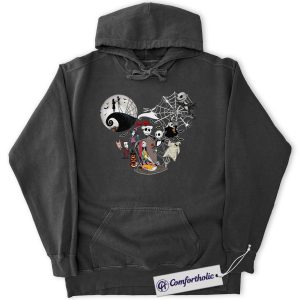 The Nightmare Before Christmas Hoodie, Animated Graphic Pullover, Comfort Colors Hoodie