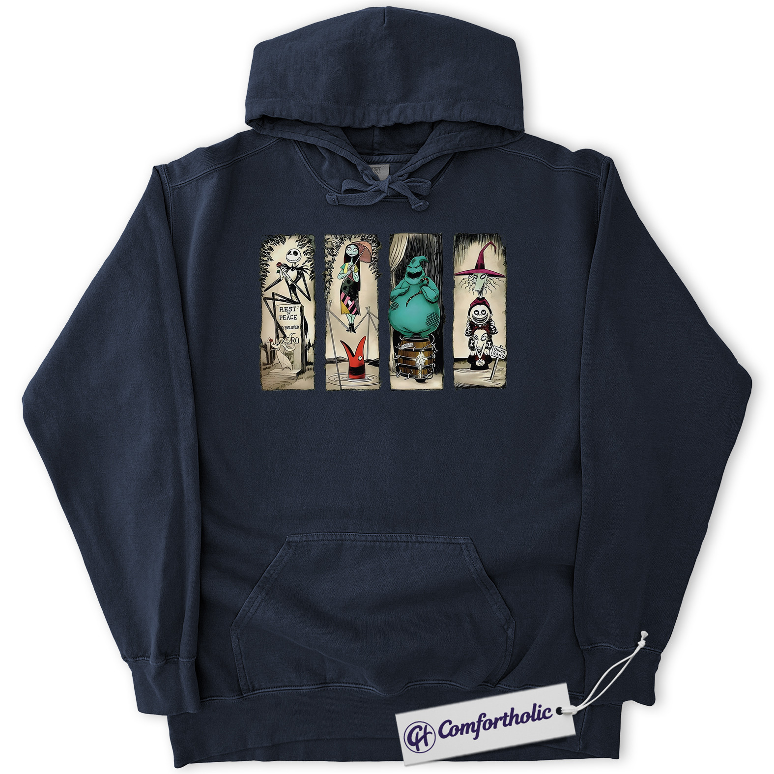 The Nightmare Before Christmas Hoodie, Animated Graphic Pullover, Comfort Colors Hoodie - Image 4