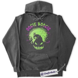 Alternative view of Oogie Boogie Hoodie, The Nightmare Before Christmas Hoodie, Animated Graphic Pullover, Comfort Colors Hoodie