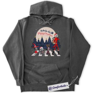 Alternative view of The Nightmare Before Christmas Hoodie, Animated Graphic Pullover, Comfort Colors Hoodie