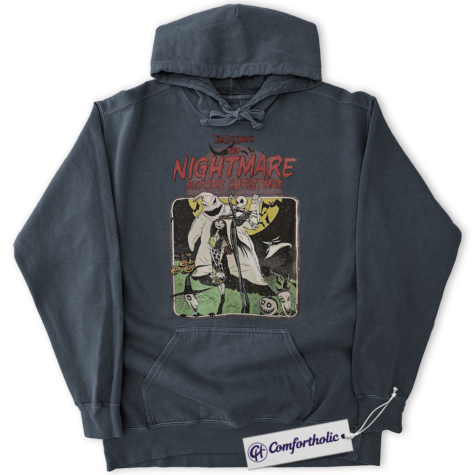 The Nightmare Before Christmas Hoodie, Animated Graphic Pullover, Comfort Colors Hoodie - Image 5