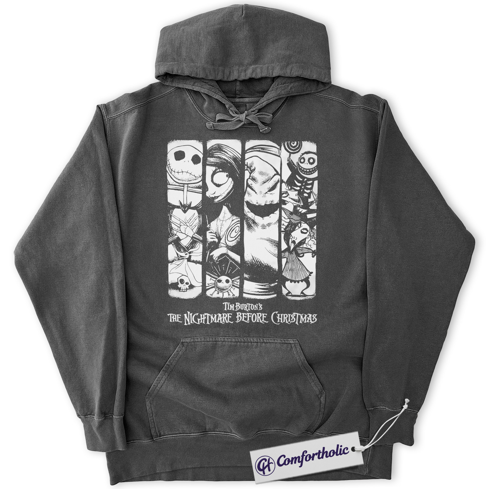 The Nightmare Before Christmas Hoodie, Animated Graphic Pullover, Comfort Colors Hoodie - Image 2