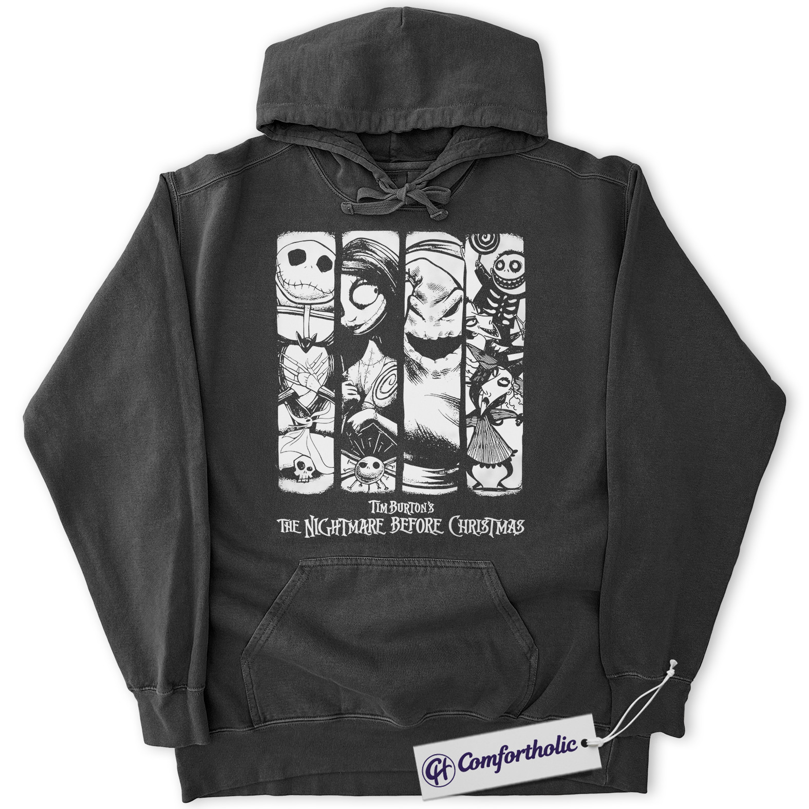 The Nightmare Before Christmas Hoodie, Animated Graphic Pullover, Comfort Colors Hoodie