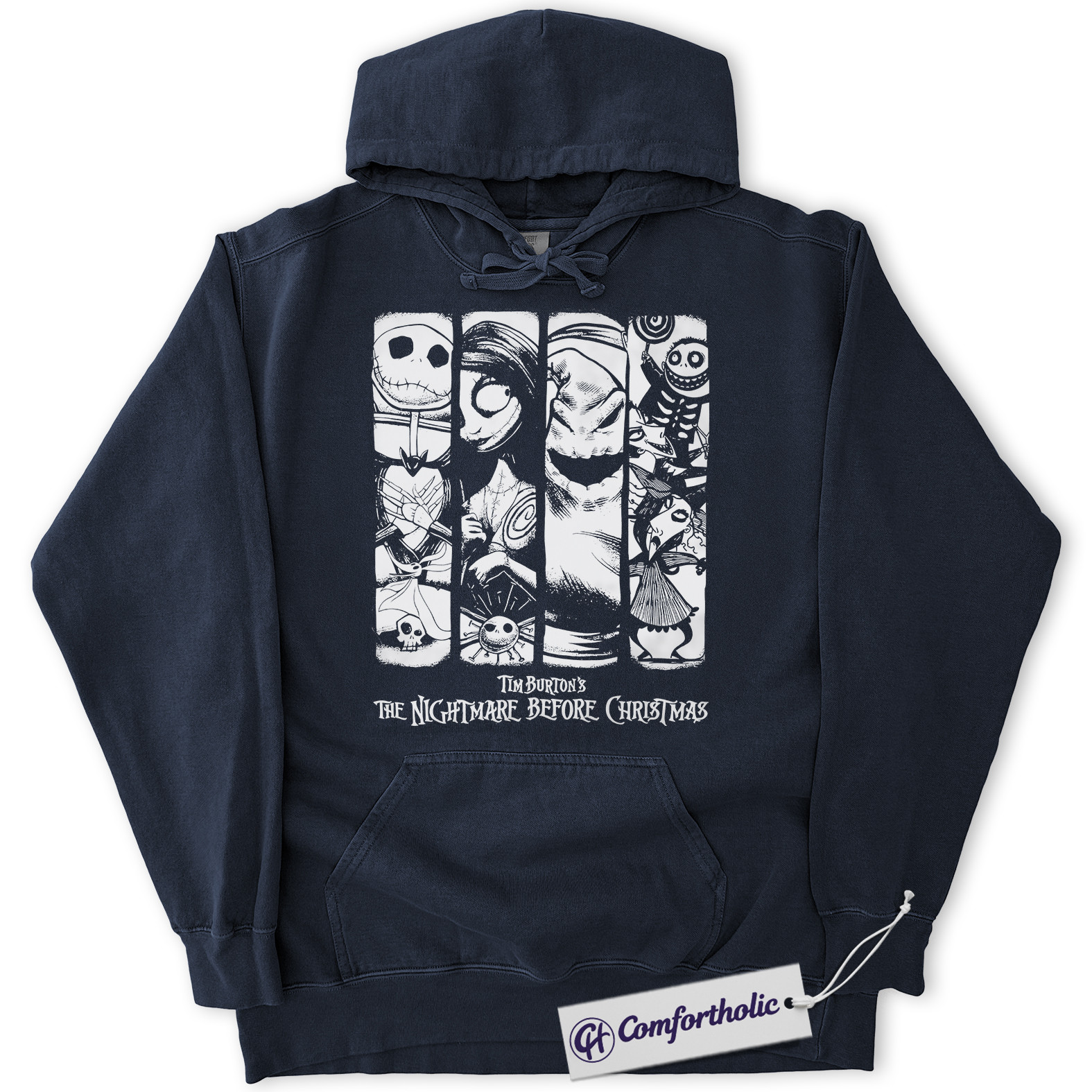 The Nightmare Before Christmas Hoodie, Animated Graphic Pullover, Comfort Colors Hoodie - Image 3