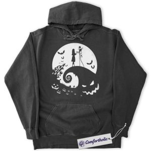 The Nightmare Before Christmas Hoodie, Animated Graphic Pullover, Comfort Colors Hoodie