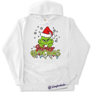 Alternative view of The Grinch Hoodie, Christmas Hoodie, Animated Graphic Pullover, Christmas Comfort Colors Hoodie