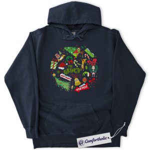 The Grinch Hoodie, Christmas Hoodie, Animated Graphic Pullover, Christmas Comfort Colors Hoodie