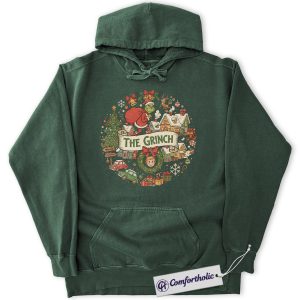 The Grinch Hoodie, Christmas Hoodie, Animated Graphic Pullover, Christmas Comfort Colors Hoodie